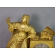 Zegar złocony z Damą i kosztownościami. 39cm x 45cm x 15cm