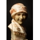 POPIERSIE KOBIETY, alabaster, art deco, Francja, lata 20 XX w. 