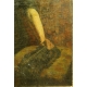 PORTRET, A. de Bourgade, olej na płótnie, art deco, lata 30. XX w. 