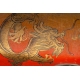 +PODGŁÓWEK ZE SMOKIEM I FENIKSEM, skóra i drewno, Chiny, dynastia Qing / okres Republiki, XIX/XX w. 