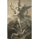 +ARCHANGE SAINT MICHEL, miedzioryt wg. Rafael z Urbino, Henri Guillaume Chatillon (1780-1856), Francja, 1 połowa XIX w. 