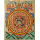 +THANKA (THANGKA) Z MANDALĄ, malowana ręcznie na płótnie, Tybet / Nepal, 1 poł. XX w.   