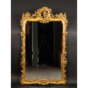 +LUSTRO, drewno złocone, styl Ludwika XV, Francja, XIX w.  