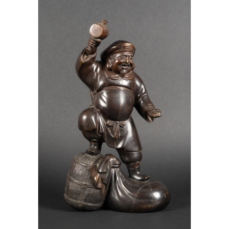 +Daikoku, bronze, signed, Japan, Meiji / Taisho period, early 20th century.