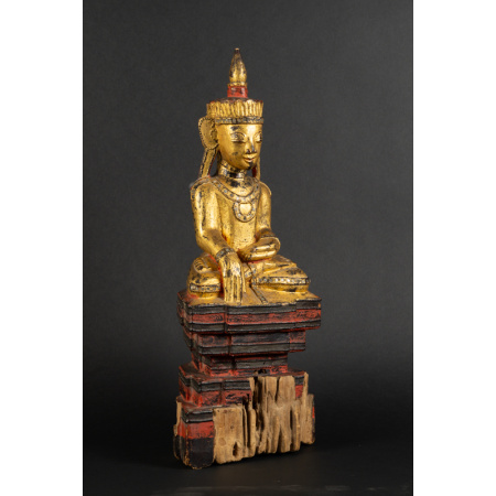 +Budda Siakjamuni, Birma, Shan, drewno, XIX w.