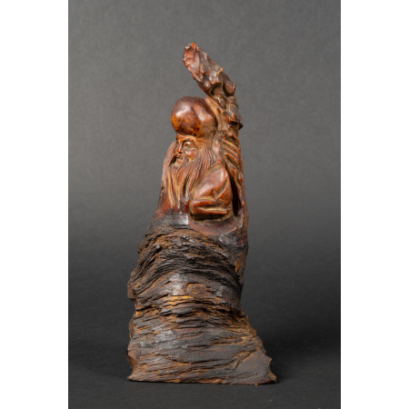 +Shoulao, wood, China, Qing dynasty, 19th century.